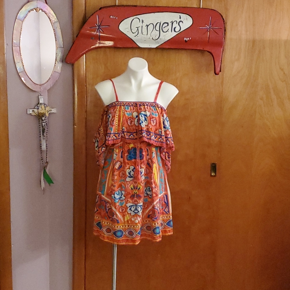 Flying tomato off the shoulder dress